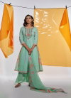 TEW Mint Green Colour Cotton Digital Print With Embroidery And Khatli Work Kurti With Bottom Dupatta Work Wholesale Suppliers In Mumbai